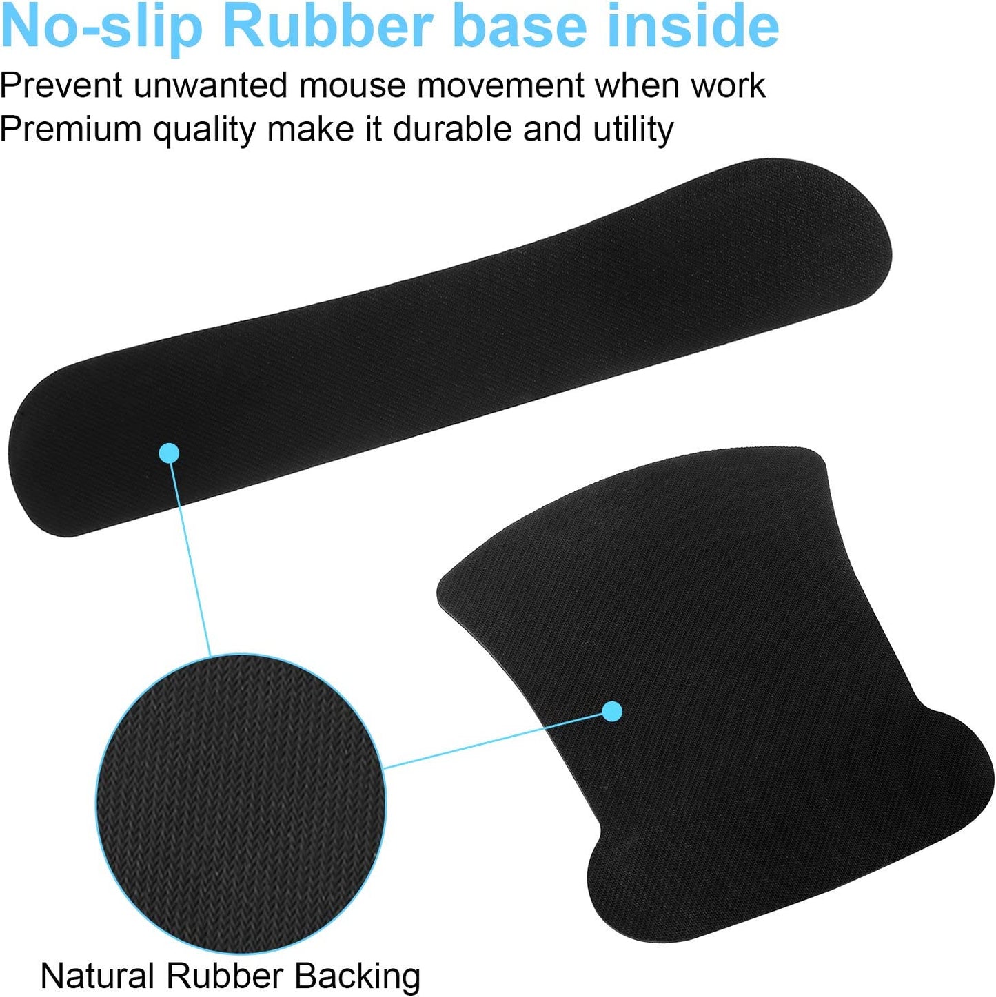 3 in 1 Ergonomic Mouse Pad with Wrist Rest and Keyboard Wrist Support Set with Coaster, Cute Wrist Pad with Non-Slip Rubber Base and Raised Memory Foam, Easy Typing & Pain Relief, Moon Star